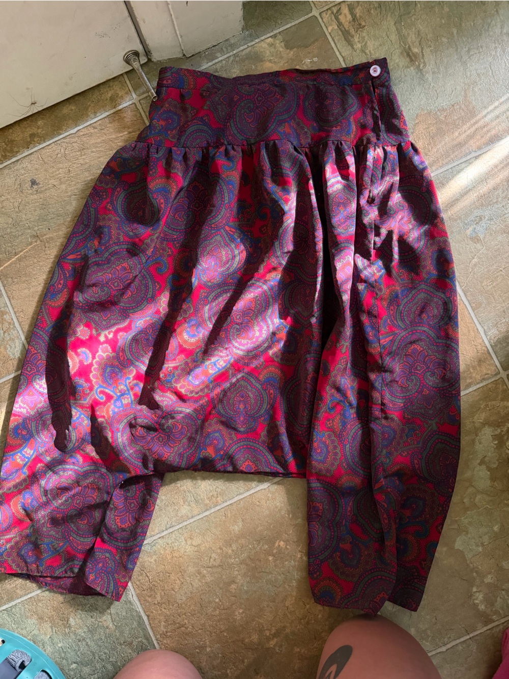 Women red paisley Harem pants